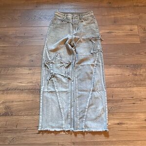Vintage Y2K Womens Star Distressed Style Baggy Jeans